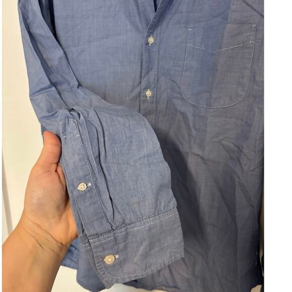 NWOT J.Crew Slim Secret Wash Poplin Shirt In Waterfall Size Large - Picture 4 of 6